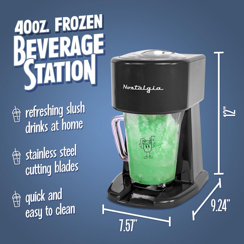 Nostalgia Retro 40-Ounce Frozen Beverage Station - Slushie Machine and Ice Shaver with Automatic Mixing for Soda, Cocktails and Margaritas - Easy & Safe Use - Black - Image 3